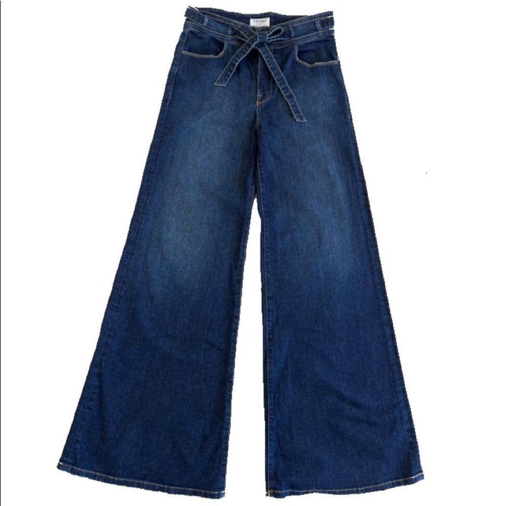 Frame Belted Palazzo Jeans